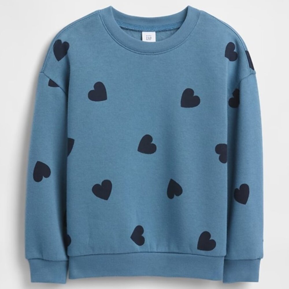 GAP Baby Blue Kids Sweatshirt with Heart Design